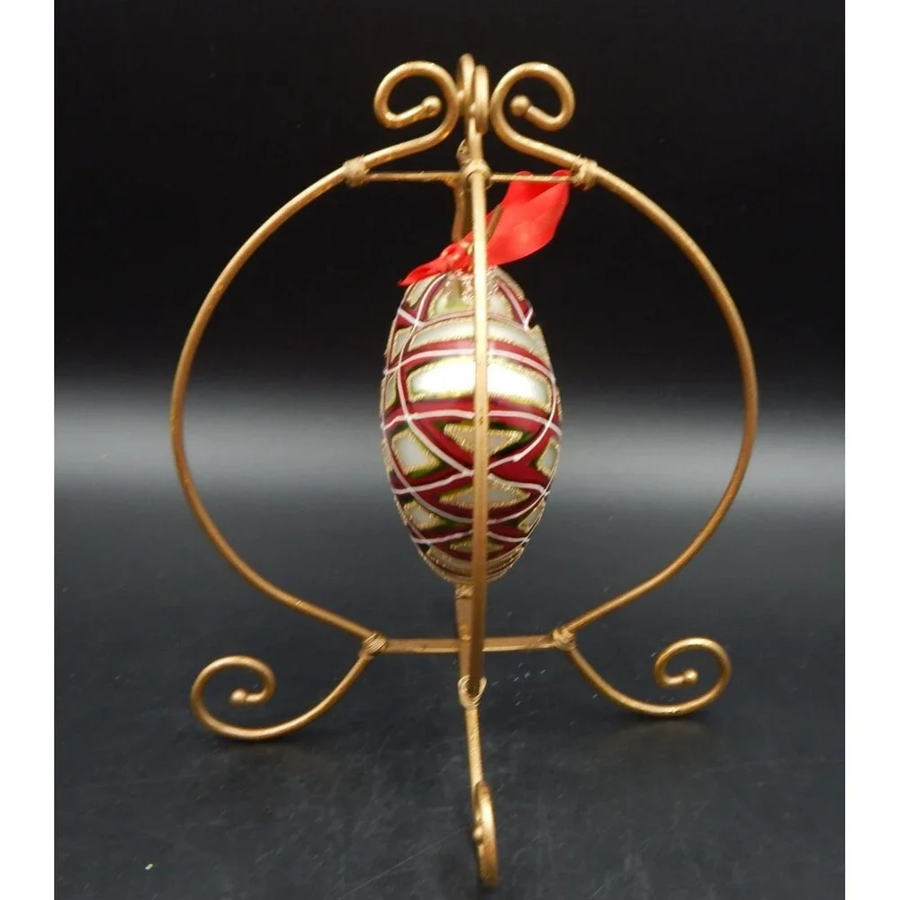 Waterford Holiday Heirlooms Plaid Heart Large Ornament Christmas 153809 Hanger